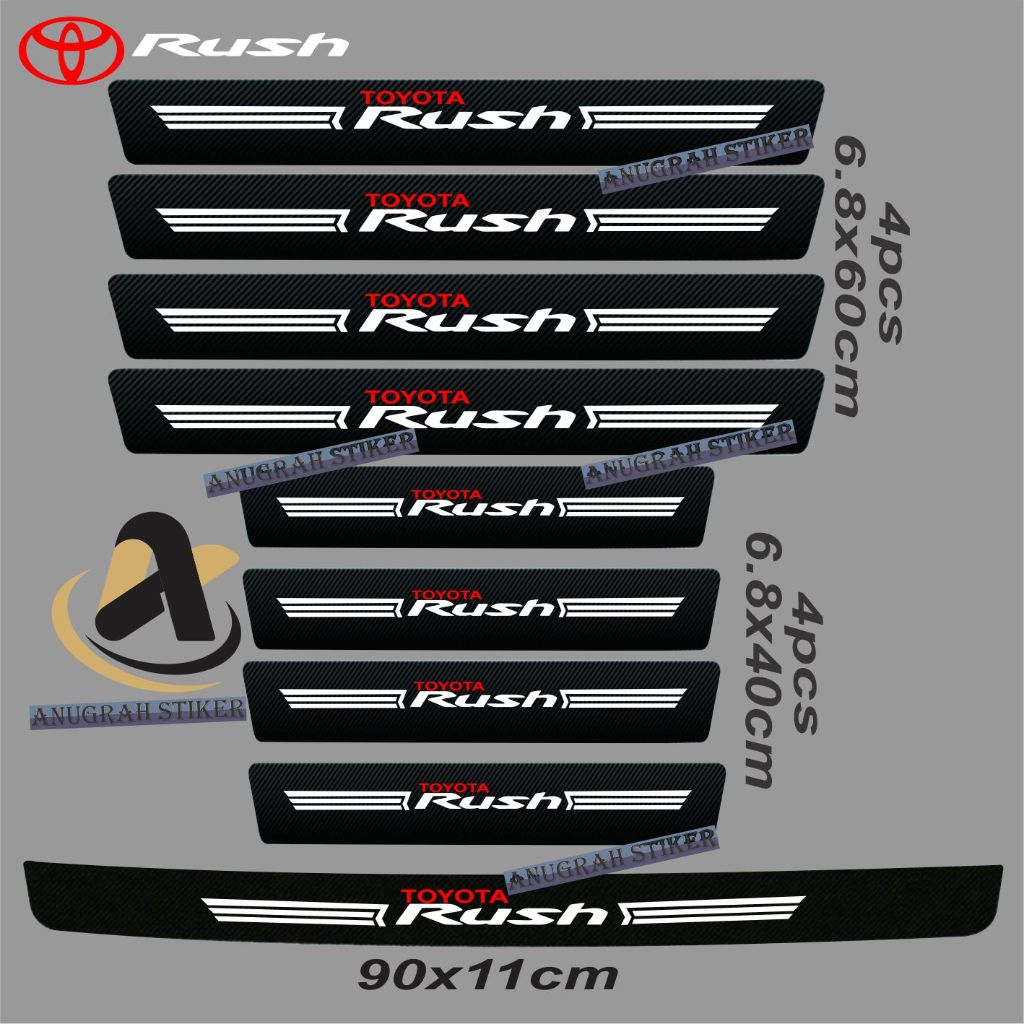 9pcs stiker carbon toyota rush cutting stiker pelindung pintu mobil dari pijakan kaki Giá 30,000 Đồng*Miễn phí vận chuyển