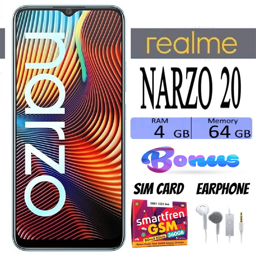 REALME NARZO 20 4/64–RAM 4GB ROM 64GB GARANSI SEIN—NARZO 20 4/64 - SILVER Giá 1,200,000 Đồng*Miễn phí vận chuyển