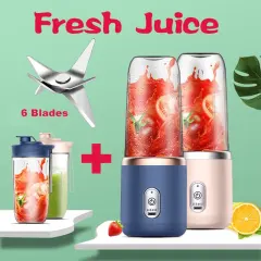 ★COD★ 400ML Juicer Elektrik 6 Blades Portable Juicer Cup Rechargeable Mini Mixer Ice Crusher