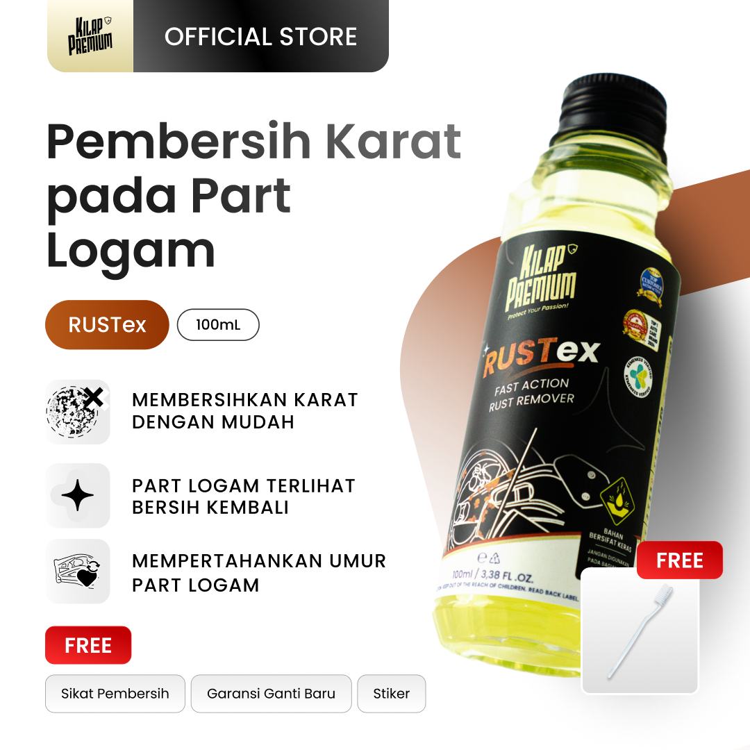 Rustex | Kilap Premium - Rust Remover, Pembersih Karat Motor Mobil, Penghilang Karat Logam, Pembersih Karat Mesin Harga 49,804 Ringgit*Penghantaran Percuma