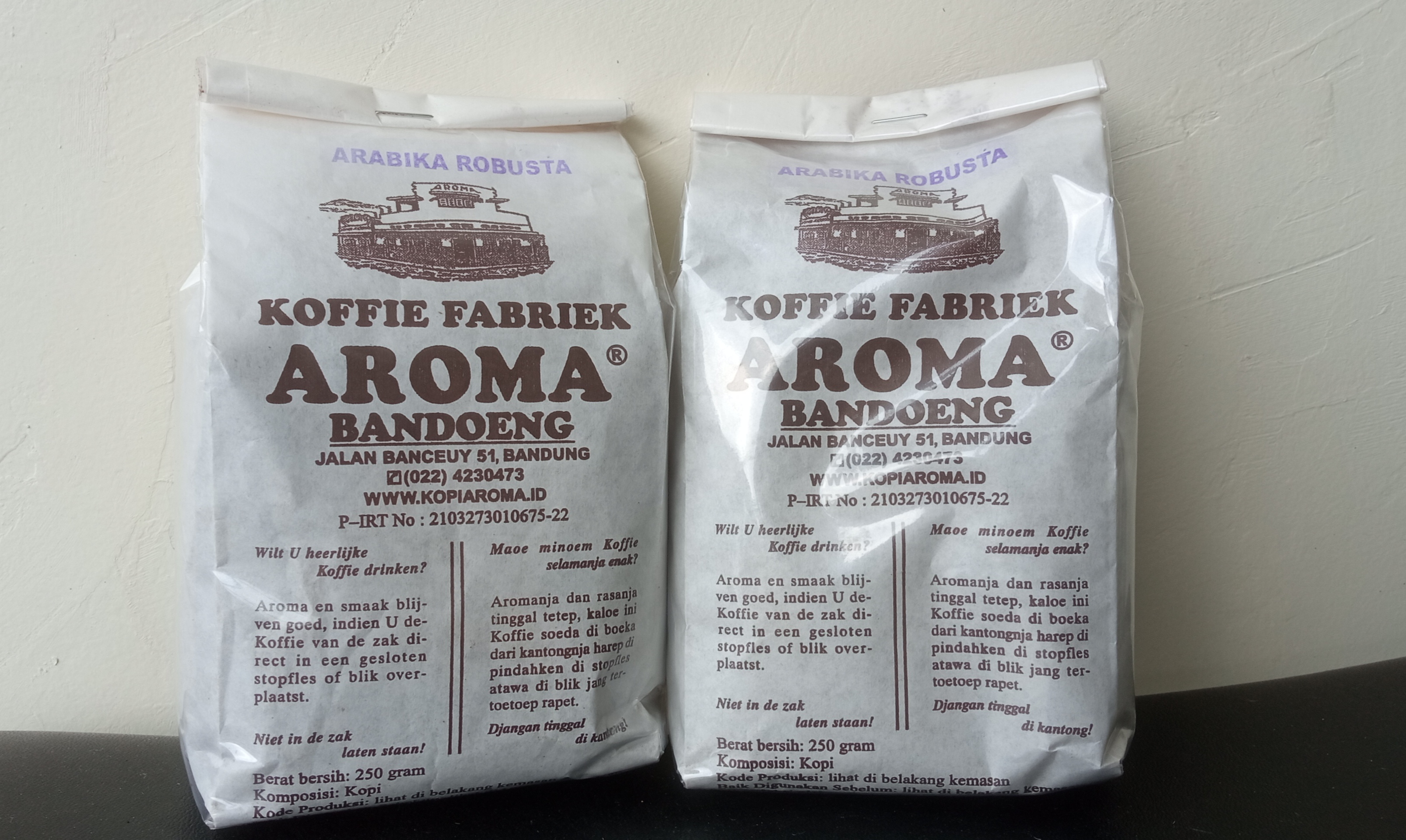 Kopi Aroma Bandung Mix Moka Arabika-Robusta 250 gram (50:50) All variant