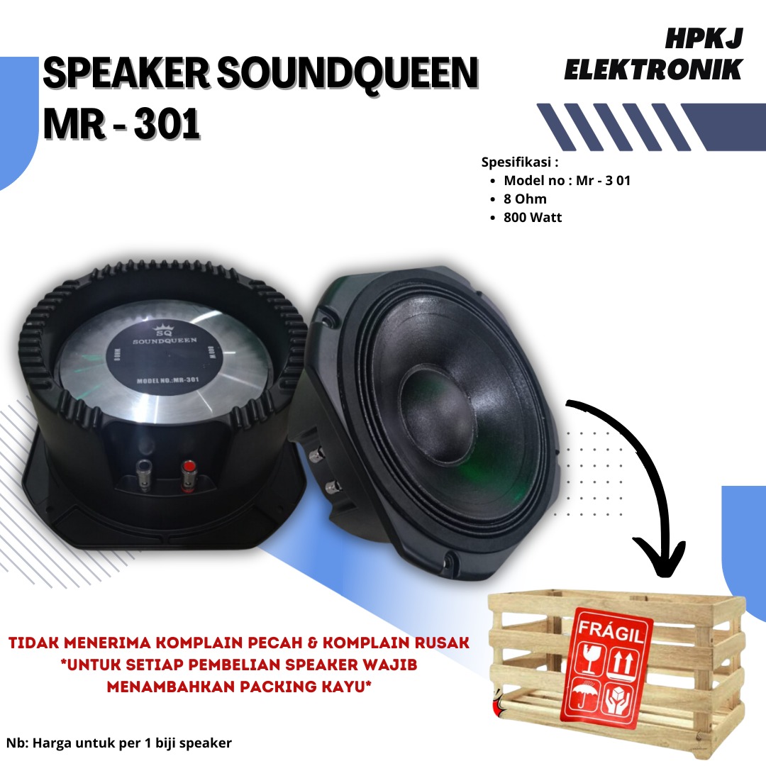 Speaker Soundqueen 18 Inch R300 Komponen Berkualitas Tinggi