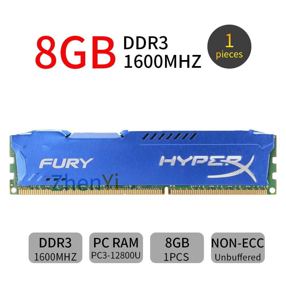 RAM HyperX FURY 8GB DDR3 Untuk PC 