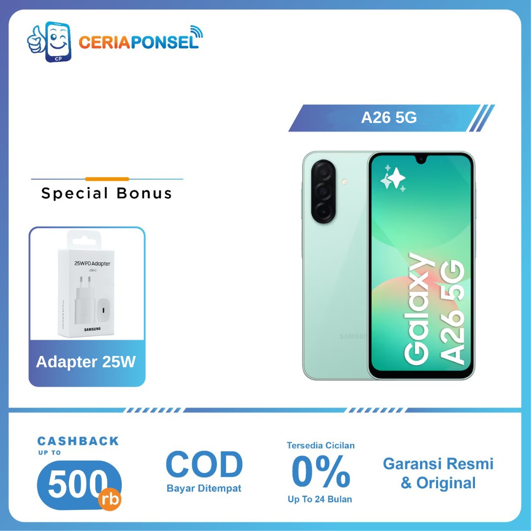Samsung Galaxy A26 5G 8/128GB & 8/256GB Exynos 1380 (5 nm) | Garansi Resmi Samsung 1 Tahun Harga  3,817,000 Ringgit*Penghantaran Percuma