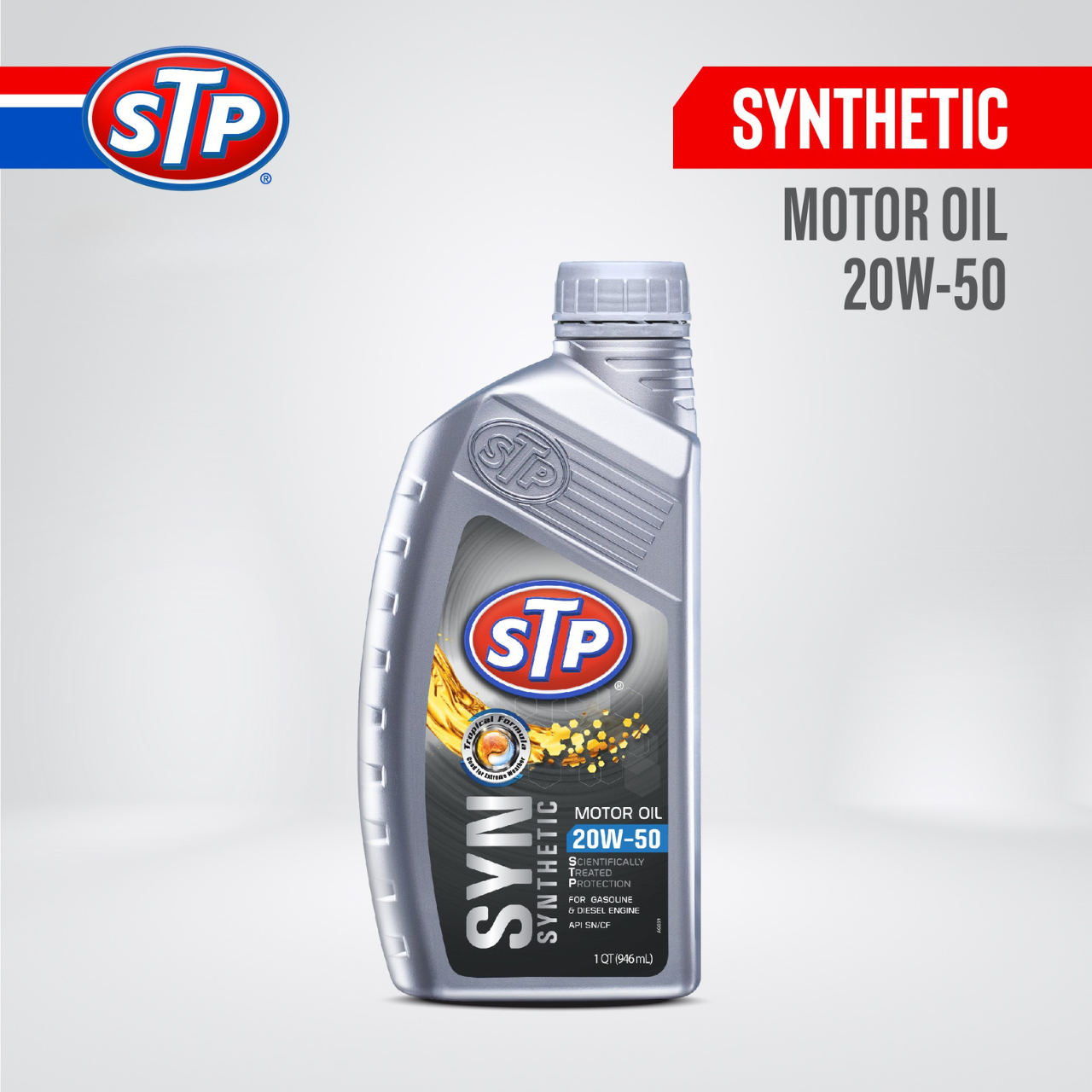 STP synthetic motorcycle oil 20w-50 946 ml synthetic car motorcycle oil Harga 79,112 rupiah*Gratis Ongkir