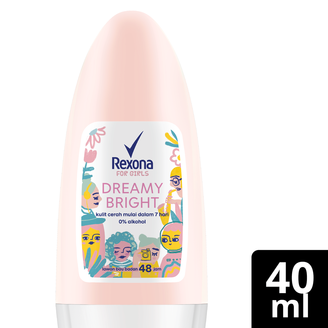 Lazada Indonesia - REXONA ROLL ON DEODORANT WANITA REMAJA DREAMY BRIGHT FORMULA PENCERAH 0% ALKOHOL WANGI BUKA LILY 40ML