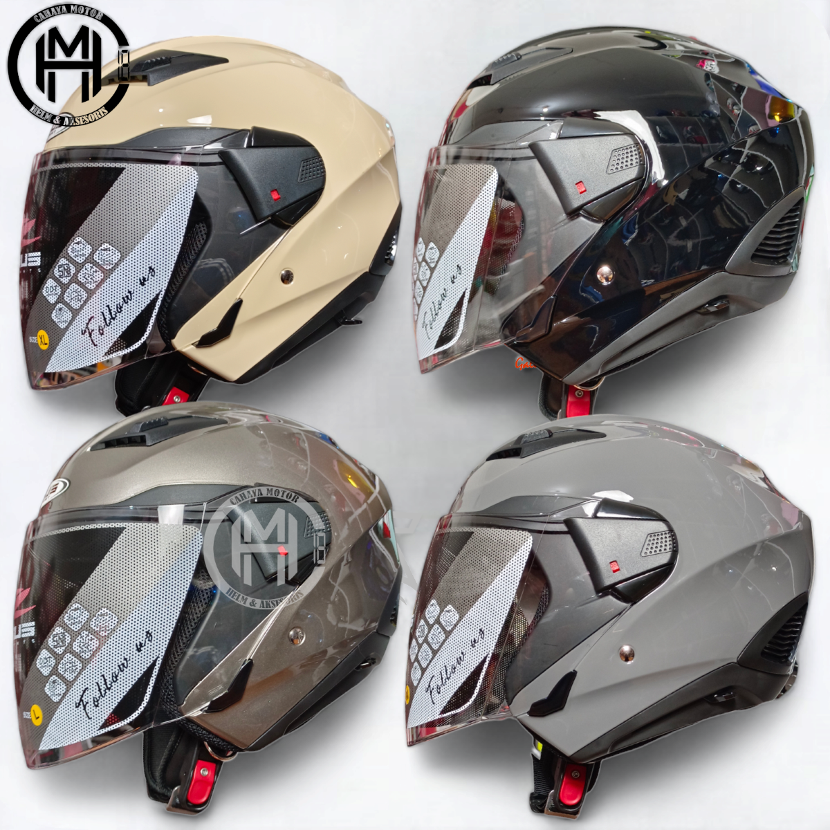 HELM ZEUS Zs 611 SOLID|HALF FACE double visor Harga 650,000 Ringgit*Penghantaran Percuma