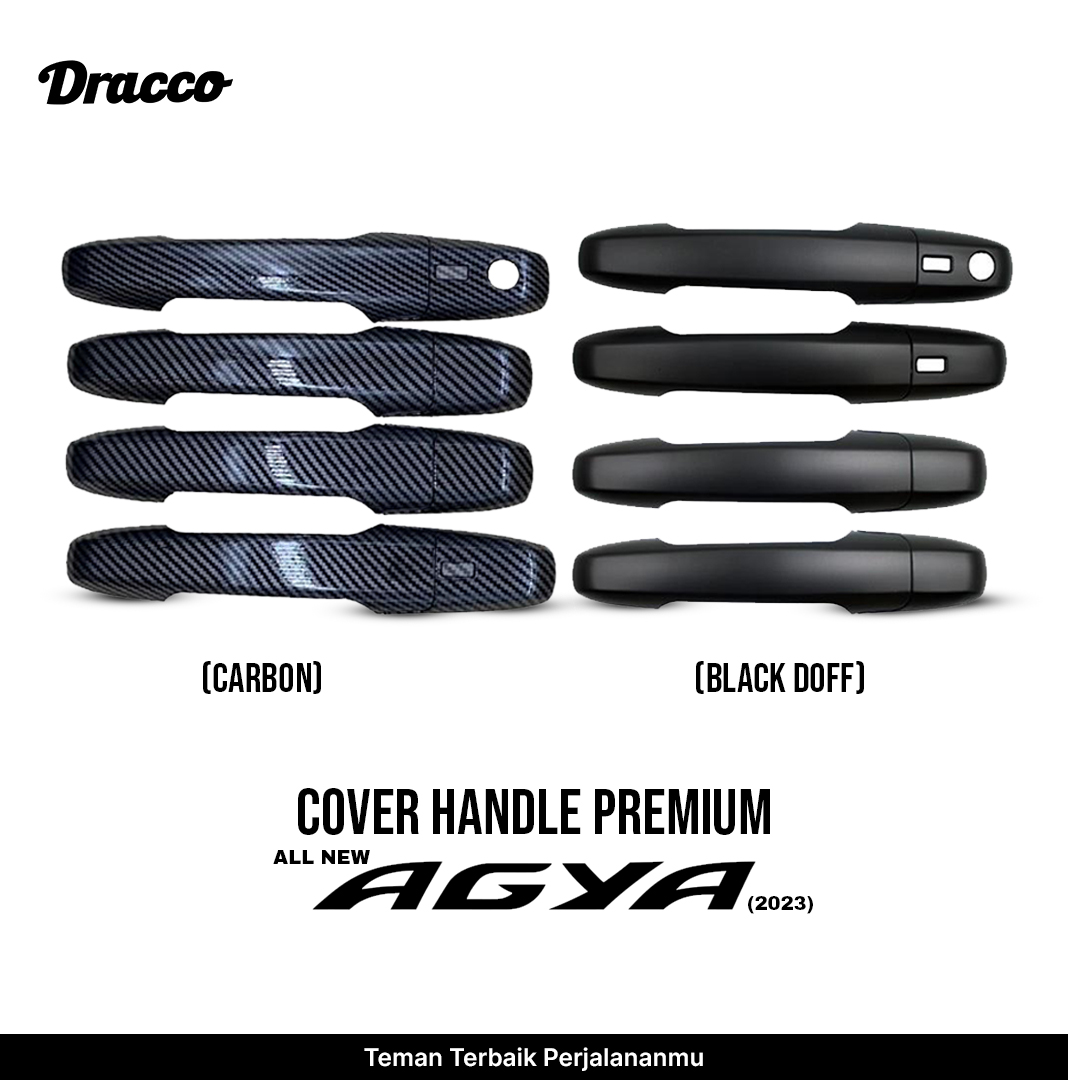 Premium Handle Cover All New Agya 2023 Carbon & Black Doff Car Door Handle Cover Dracco Accessories Harga 90,000 rupiah*Gratis Ongkir