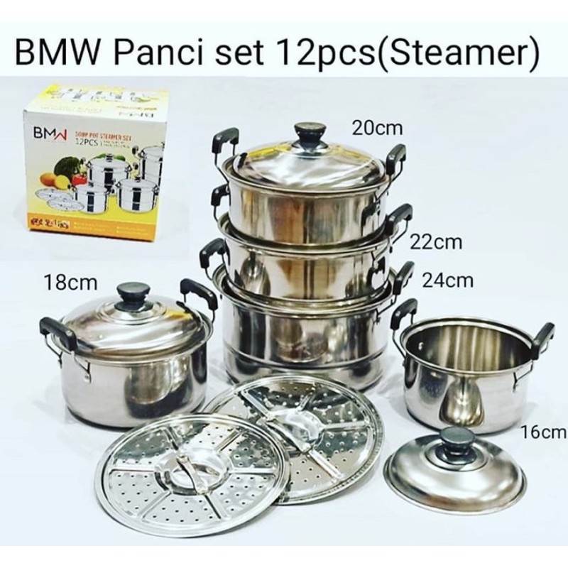 Panci set 5 pcs BMW steamer tutup stainles