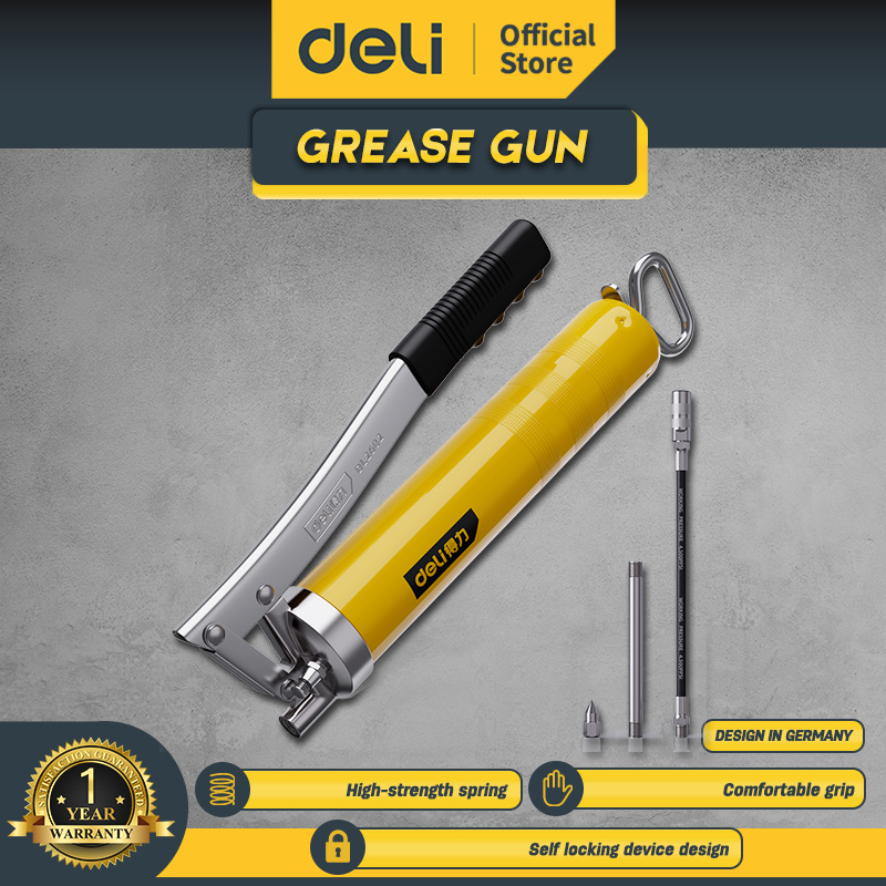 Deli Grease Gun/Pompa Gemuk 400CC 4500/6000 psi Untuk Oli DL260X /Alat Perkakas Harga 105,000 rupiah*Gratis Ongkir