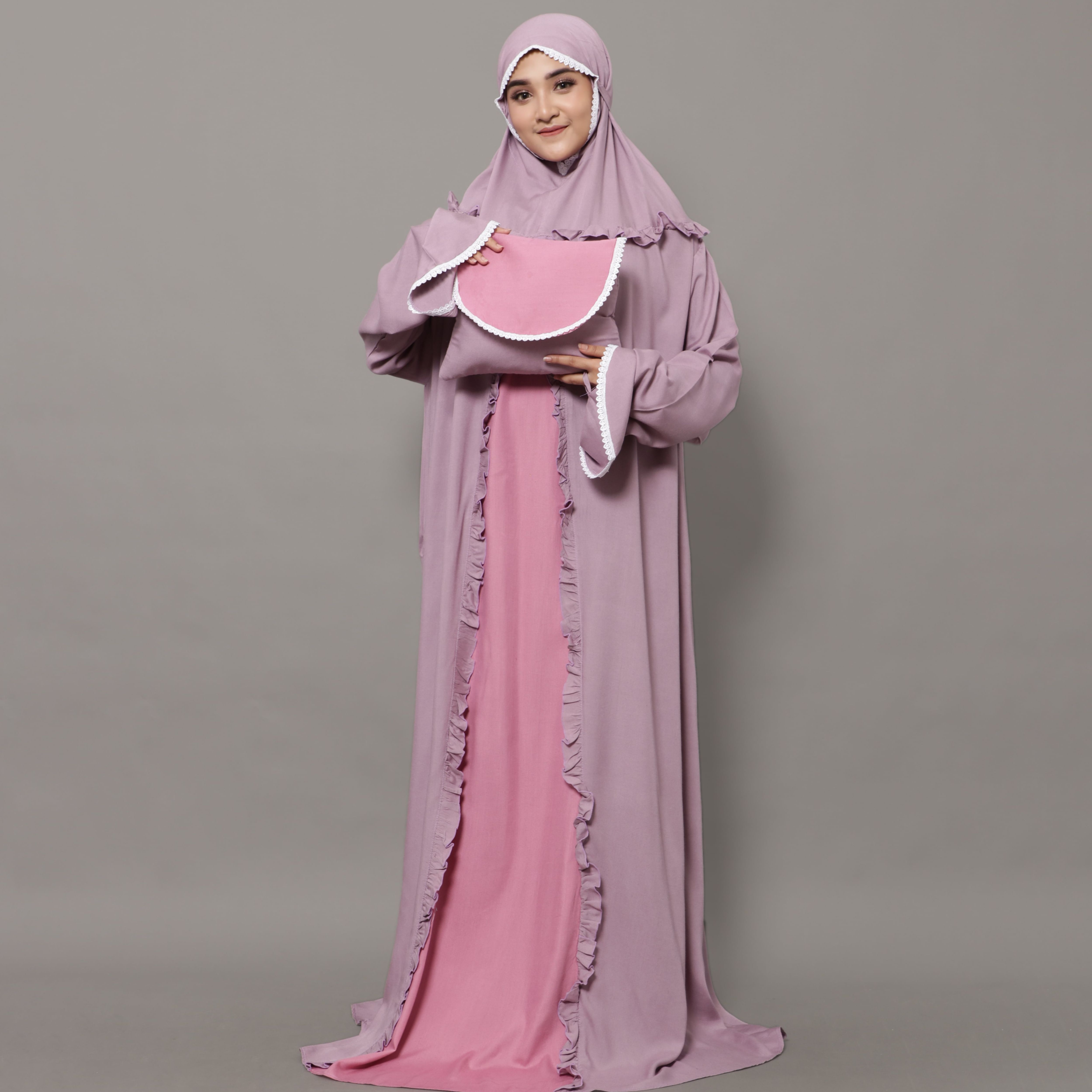 Mukenah Rukuh Telekung Prayer SET Rukoh Mukena Dubai Arab Hadramaut Hadromud Katun Rayon Berkualitas T…