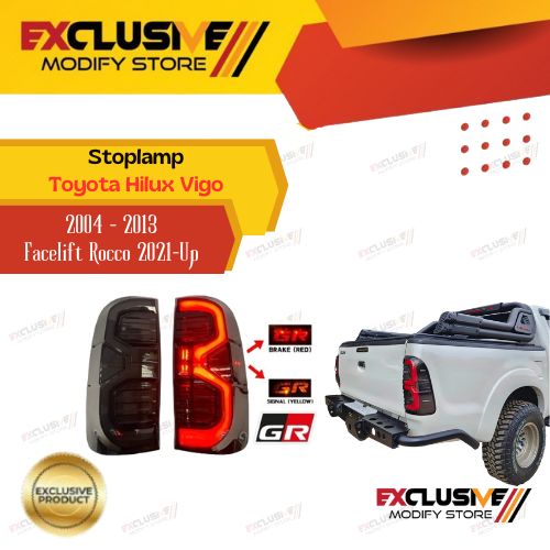 3D design stopamp Hilux Vigo 2004 2013 up model facelift Rocco 2021 + side GR led emblem logo Harga  3,000,000 Ringgit*Penghantaran Percuma