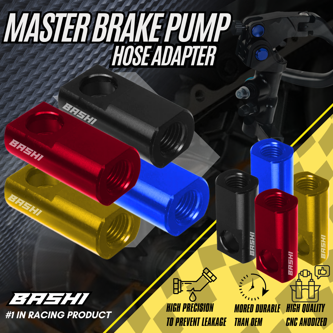 Bashi Master Brake Pump Hose Adapter Brake Hose Connector Cnc Material Anodized Anti-Rust Plug and Play Harga 50,000 Ringgit*Penghantaran Percuma