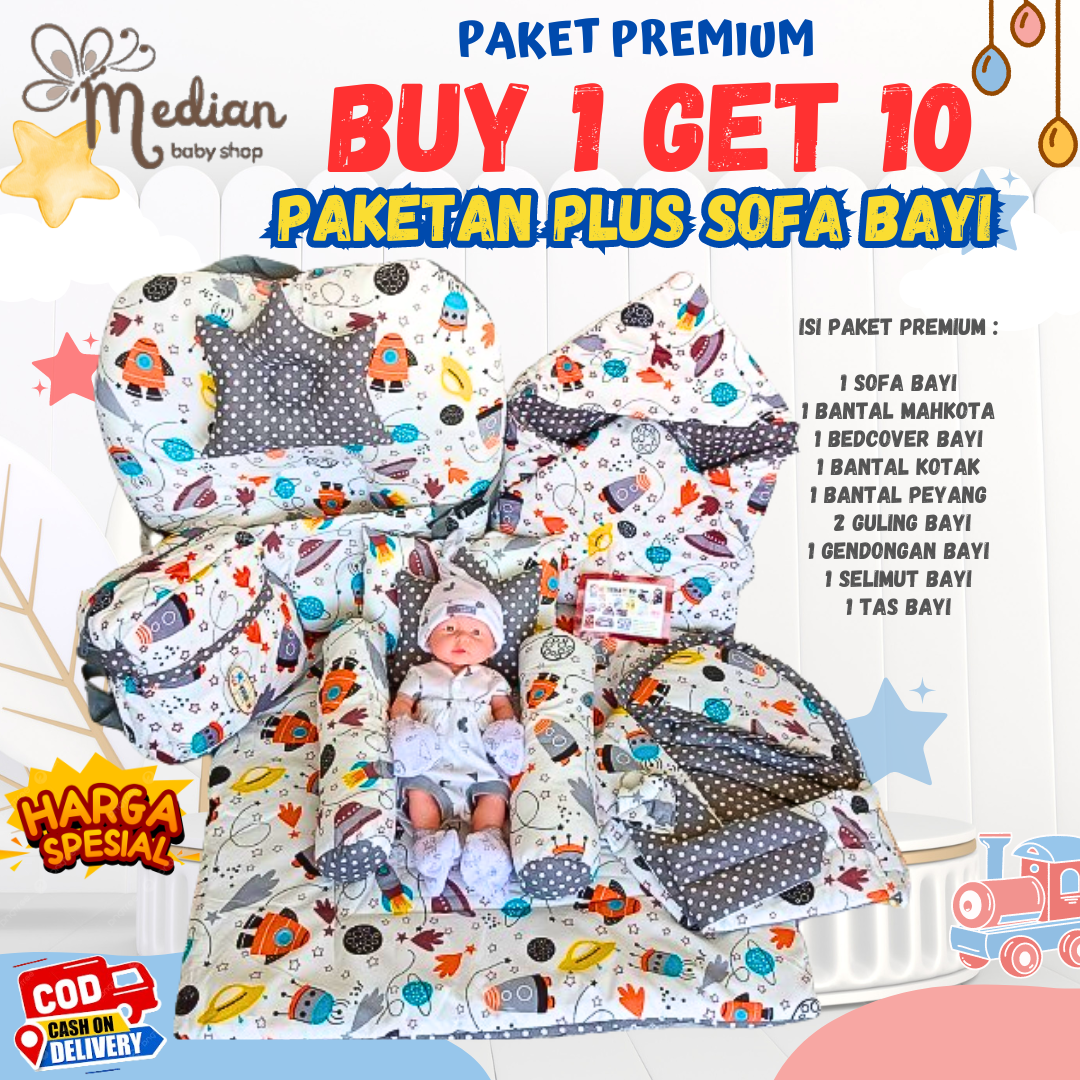 Paket Premium BUY 1 GET 10 SET Sofa Bayi Perlengkapan Bayi Baru Lahir
