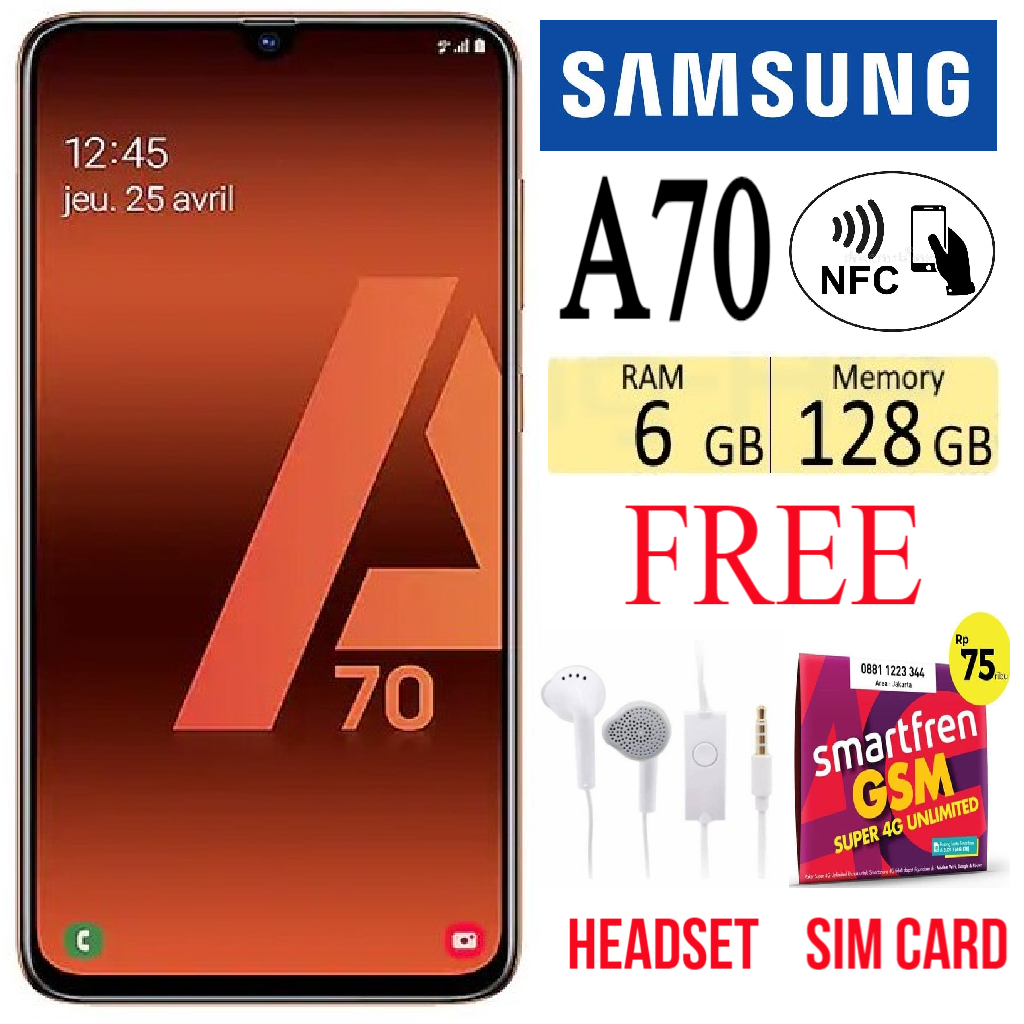 Samsung Galaxy A70 6/128 GB Bergaransi - Hitam Harga 2,000,000 rupiah*Gratis Ongkir