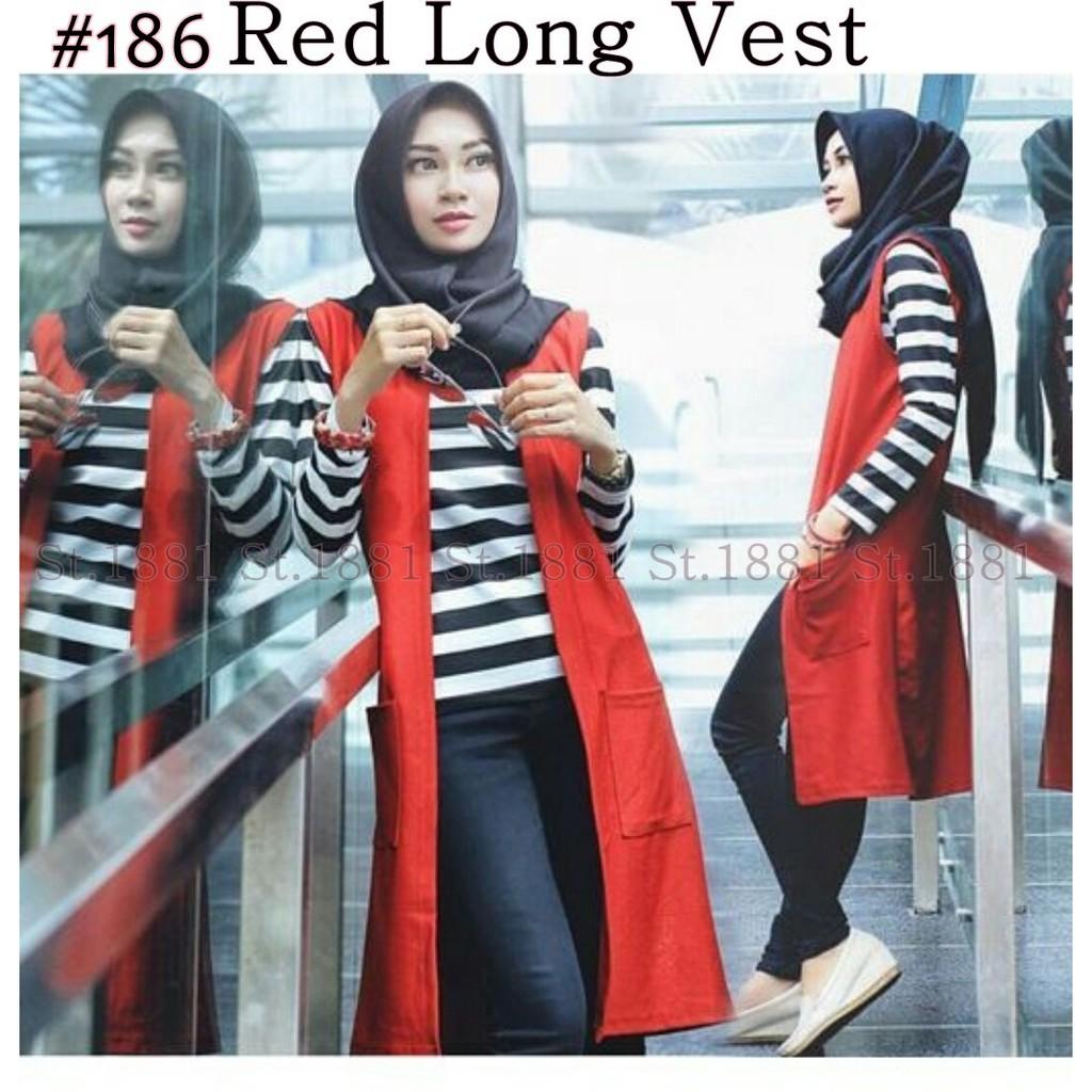 #186 Red Long Vest