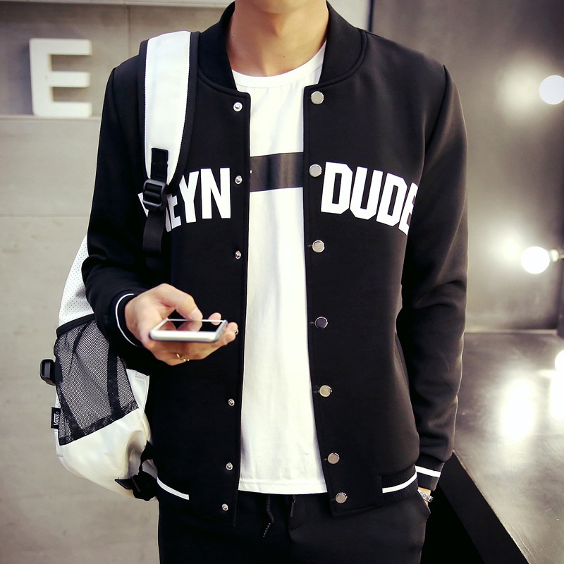 2017 Baru Fashion Pria Kasual Ringan Jaket Baseball Jecket Tipis Mantel Sprotswear Zipper Tahan Dr Siswa (Hitam) -Intl