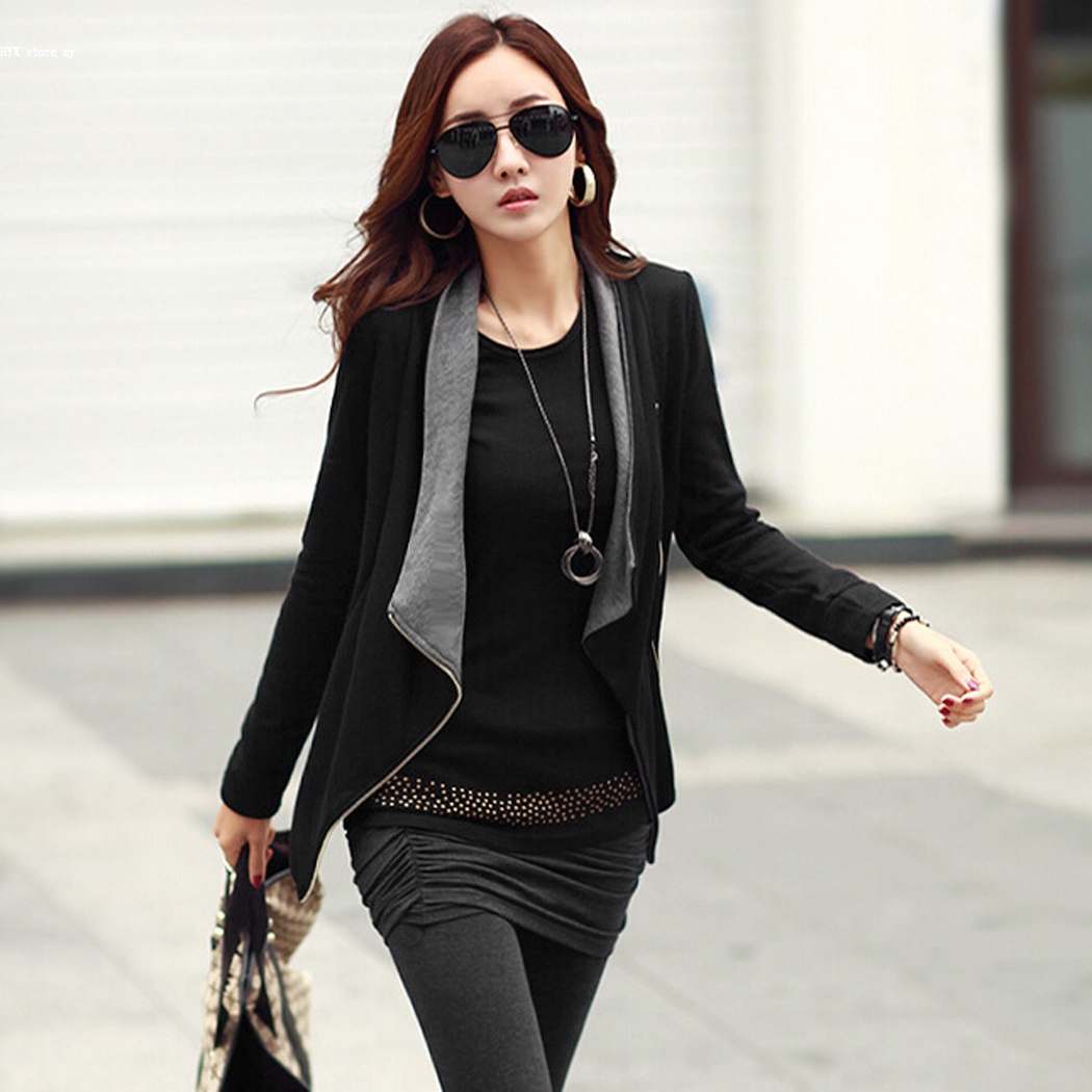 2017 Fashion terbaru wanita lengan panjang kasual lebih tahan dr kardigan kancing jas dan Blazer (hitam) - International 2017 Fashion terbaru wanita lengan panjang kasual lebih tahan dr kardigan kancing jas dan Blazer (hitam) - International