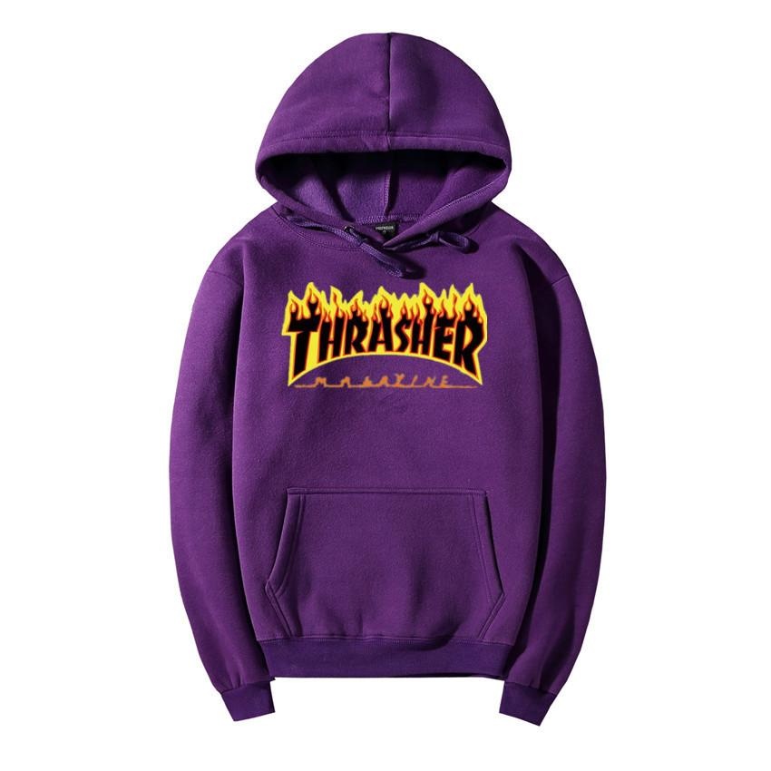 2017 Thrasher Pasangan Hoodies Musim Gugur dan Musim Dingin Sweatshirts Street Gaya Lengan Panjang Athleisure Menepi Hoodies Berkualitas Tinggi Fashion Nyaman HotB-Intl