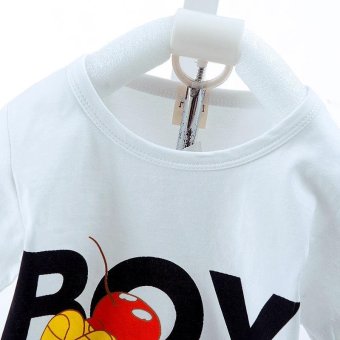 2pcs Fashion High Quality Children Clothes Sets Boy T-shirt + RedShorts Hand Pattern Tops White - Intl Pebruari 2019 - 4 2pcs Fashion High Quality Children Clothes Sets Boy T-shirt + RedShorts Hand Pattern Tops White - intl - 4