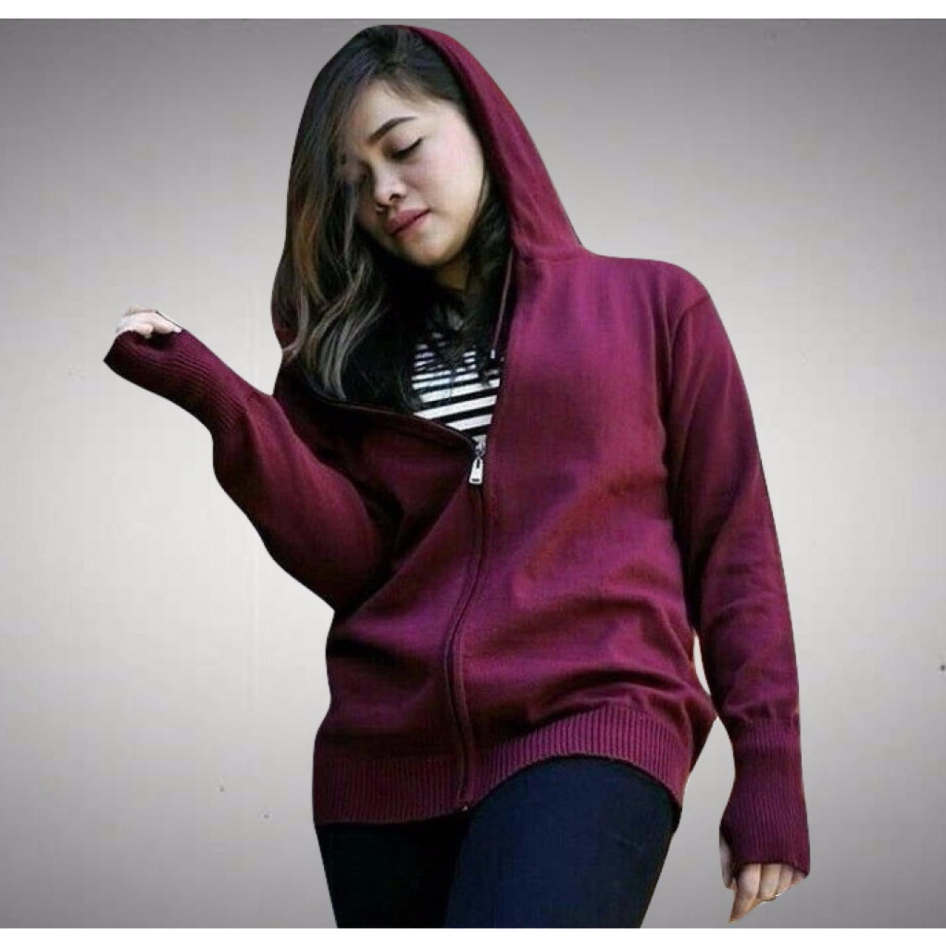 Price comparison 3KFashion - Hodie Finger Sweater - Cotton Knite - Maroon