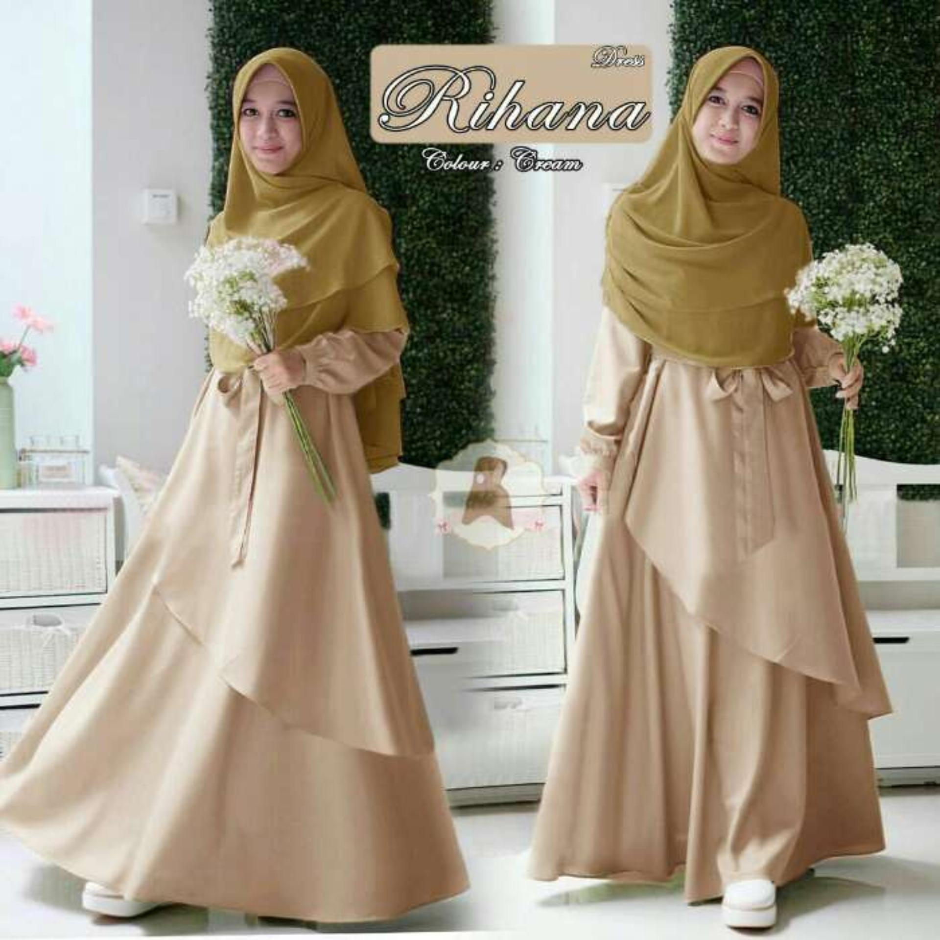 Afifahstore Gamis Syari Muslim Wanita Busui Dress Muslimah Atasan Maxmara Rihana