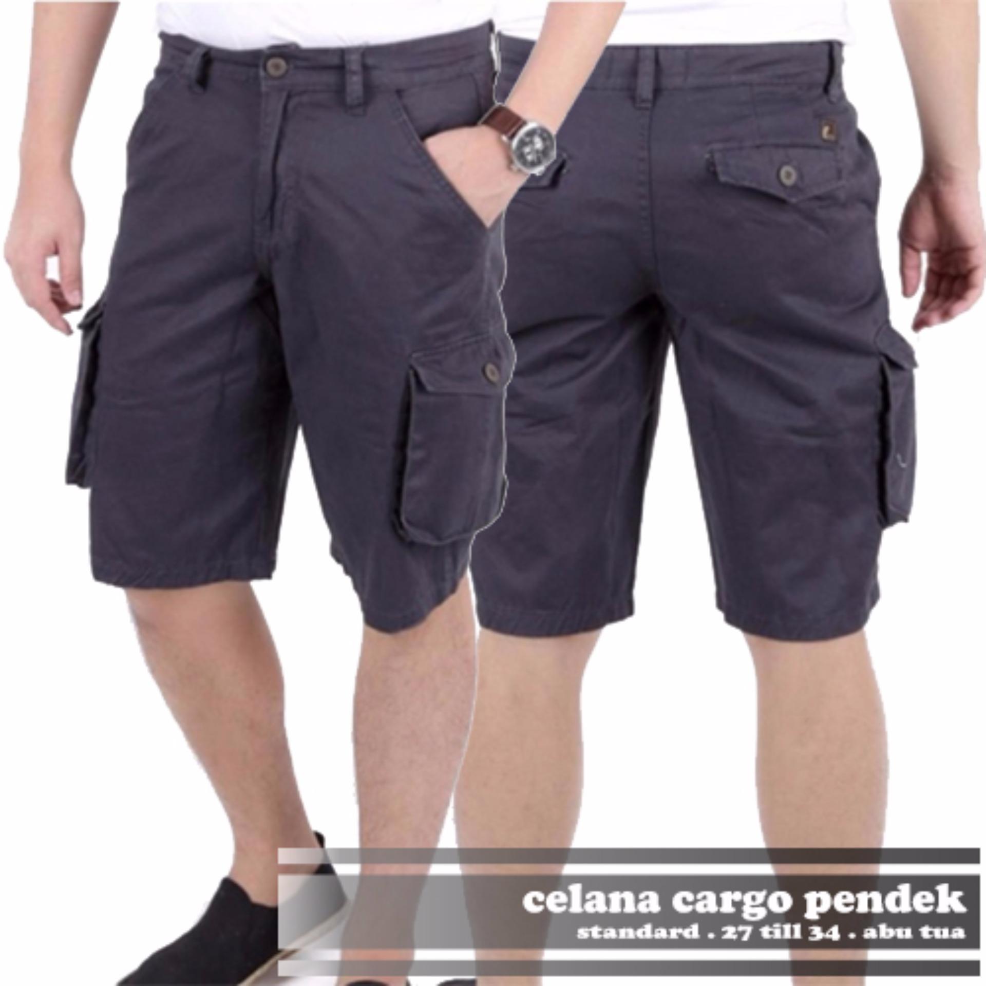 AHF Celana Cargo Pendek Pria - Abu Muda