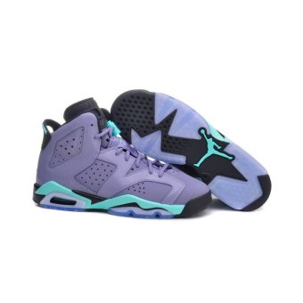 Gambar Air Jordan 6th Basketball Shoes Purple and Green (Intl)