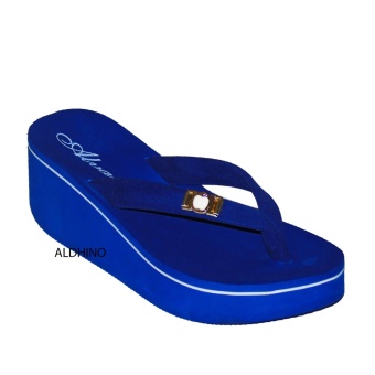 Gambar Aldhino Sandal Wedges Spon   SP 21   Biru