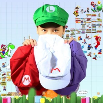 Gambar Allwin Chic Dari Luigi Super Mario Bros Cosplay Ukuran Dewasa Topi Baseball Kostum Baru Merah M