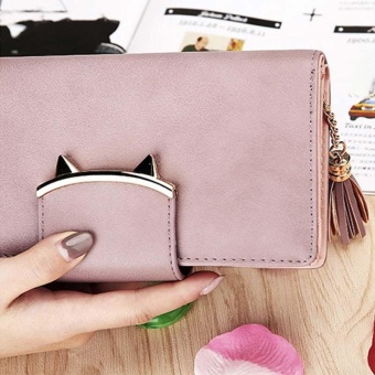 Amart Fashion Dompet Wanita Kulit PU Dompet Panjang Wadah Koin Kartu Kredit Dengan Rumbai Oktober 2019 - 3 Amart Fashion dompet wanita kulit PU dompet panjang wadah koin kartu kredit dengan rumbai - 3