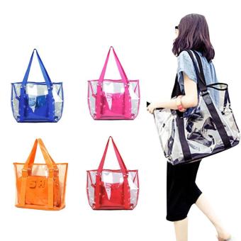 Amart Fashion Tas Pantai Jinjing Wanita Jelly Candy Bening Transparan (merah Mawar)- International Juni 2019 - 3 Amart fashion tas pantai jinjing wanita Jelly candy bening transparan (merah mawar)- International - 3
