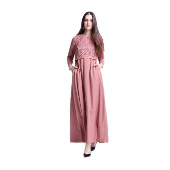 Amart Wanita Muslim Lengan Panjang Maxi Gaun Renda Pakaian JubahMaroko (berwarna Merah Muda) - International Pebruari 2019 - 5 Amart wanita Muslim lengan panjang Maxi gaun renda pakaian jubahMaroko (berwarna merah muda) - International - 5