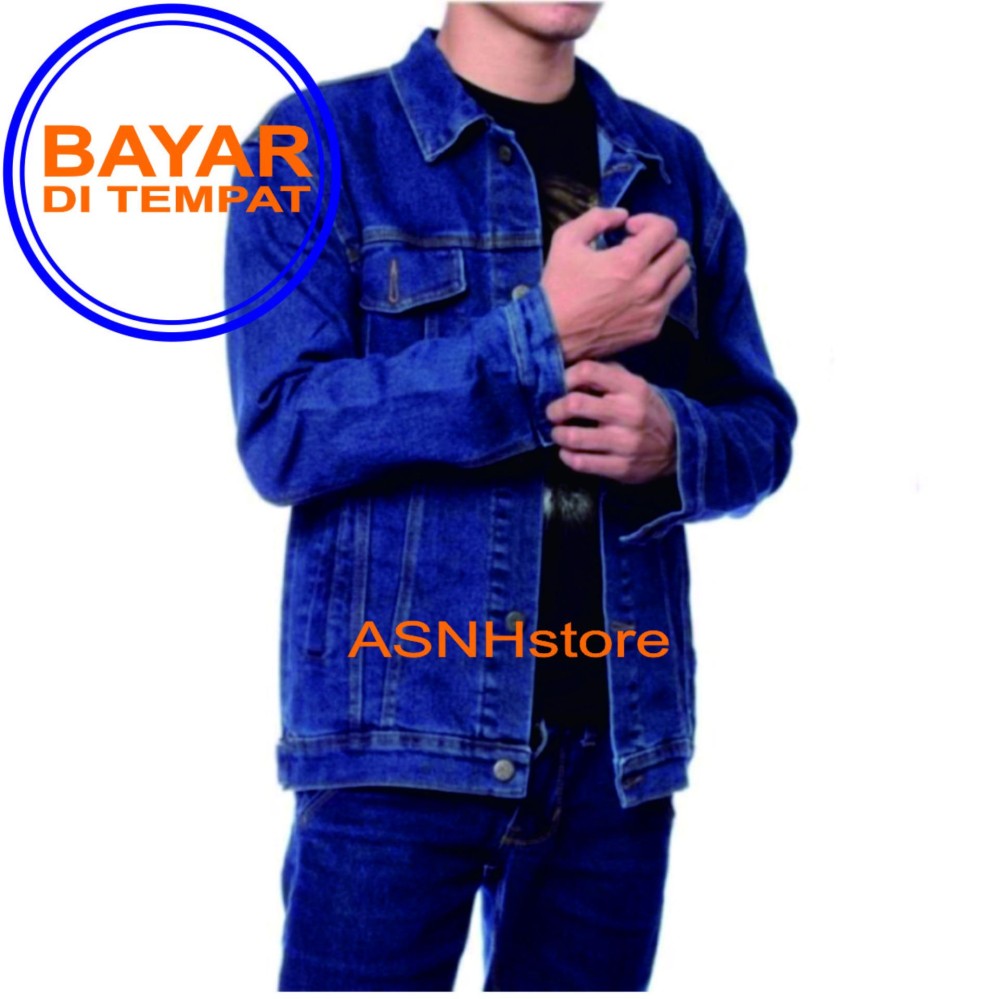 AN Jaket Jeans / Denim Pria Hight Quality [Light blue/bioblits]