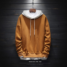 Anak laki-laki pasang warna hit lengan raglan ukuran besar pullover kemeja dicetak berkerudung sweater