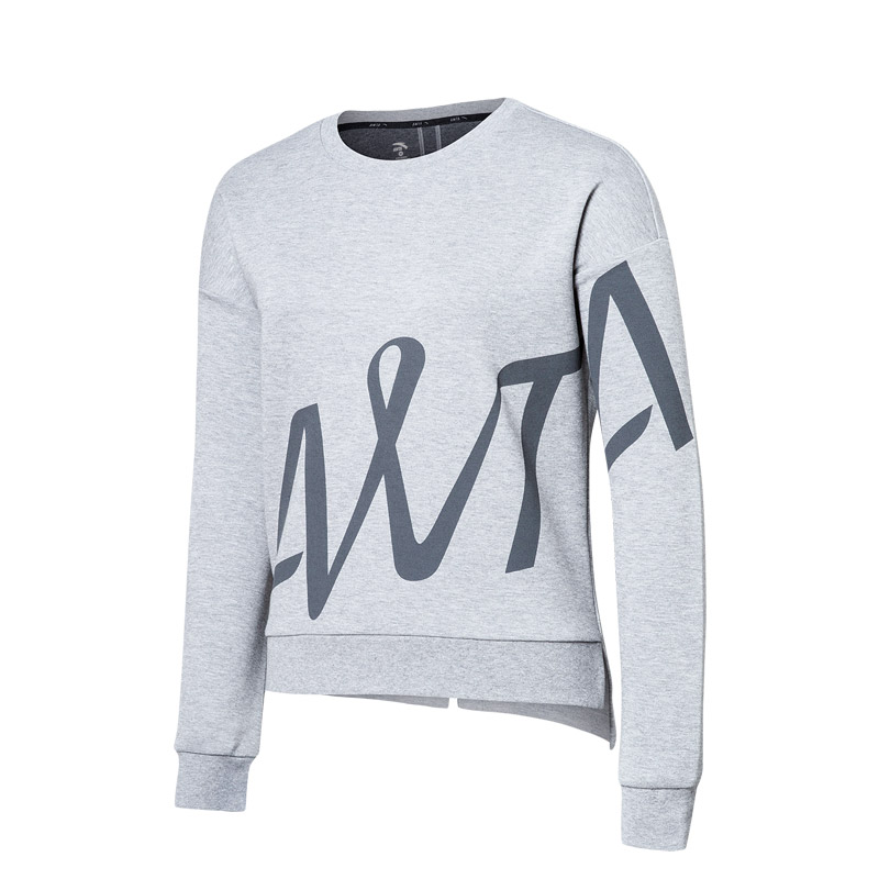 ANTA Kasual Perempuan Musim Gugur Baru Modis Lengan Panjang Atasan Pullover Kaos Sweater (B20 Abu