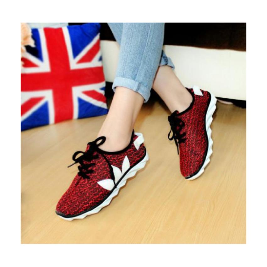 Arlaine Flower Sneaker Shoes Merah