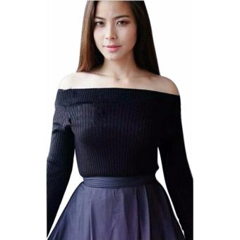 Atasan Baju Rajut - Sabrina Slim - Rajut Spandek - Hitam April 2018 - 3 Atasan Baju Rajut - Sabrina Slim - Rajut Spandek - Hitam - 3