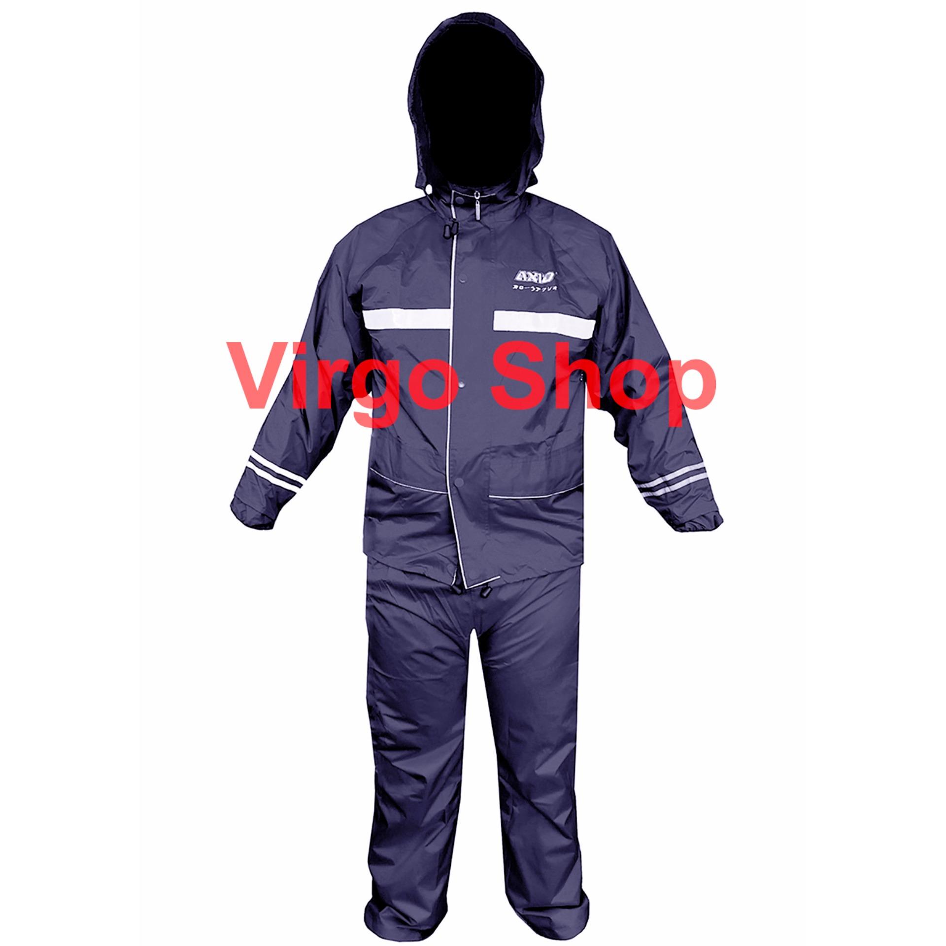 AXIO Jas Hujan 2 Lapis Tabal Europe Original Bahan Lembut AX882 - Biru Dongker/Navy