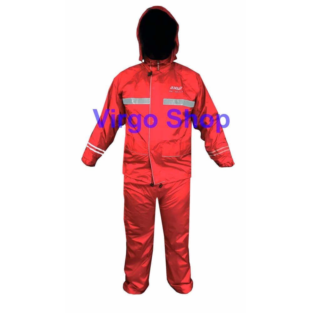 AXIO Jas Hujan 2 Lapis Tabal Europe Original Bahan Lembut AX882 - Merah Maroon