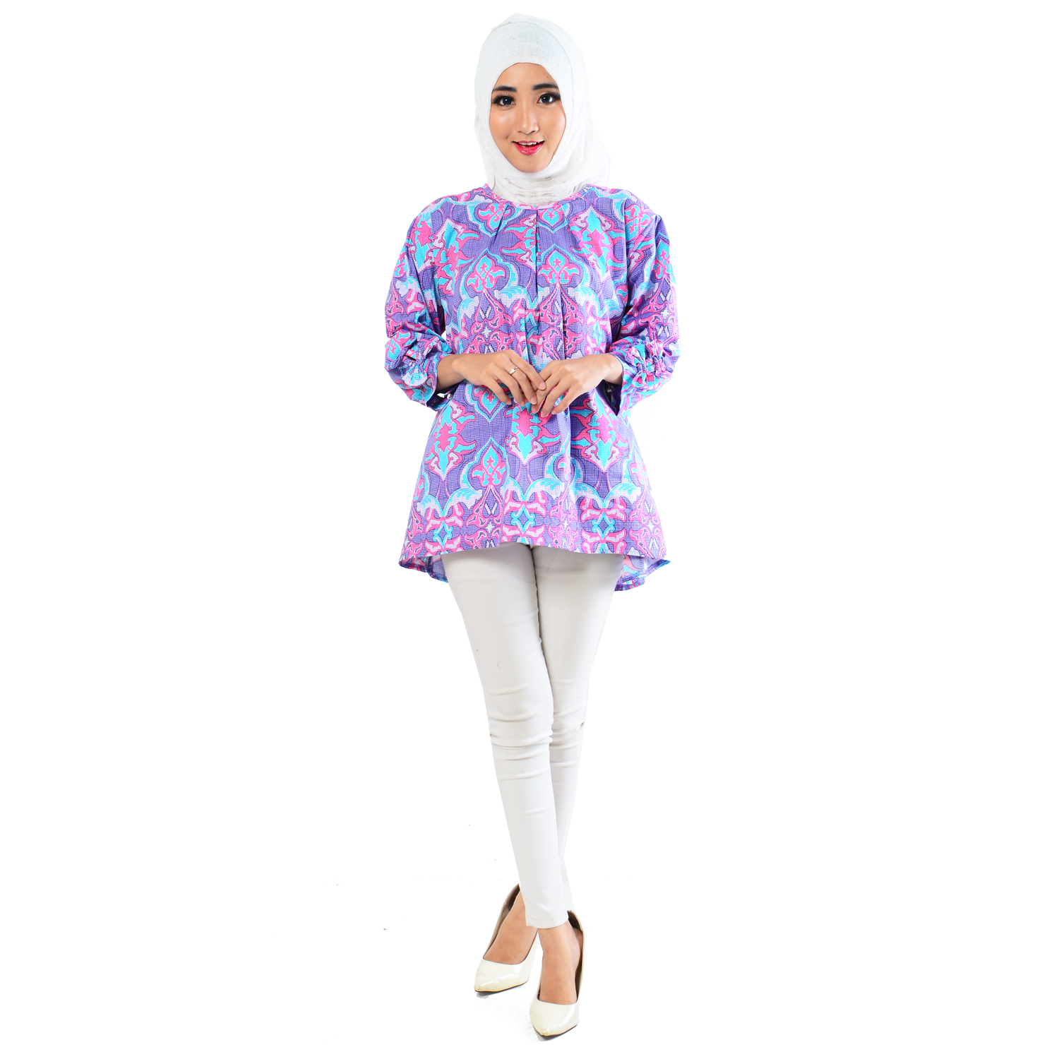 Ayako Fashion Blouse Batik Lydia - (Ungu) Ayako Fashion Blouse Batik Lydia - (Ungu)