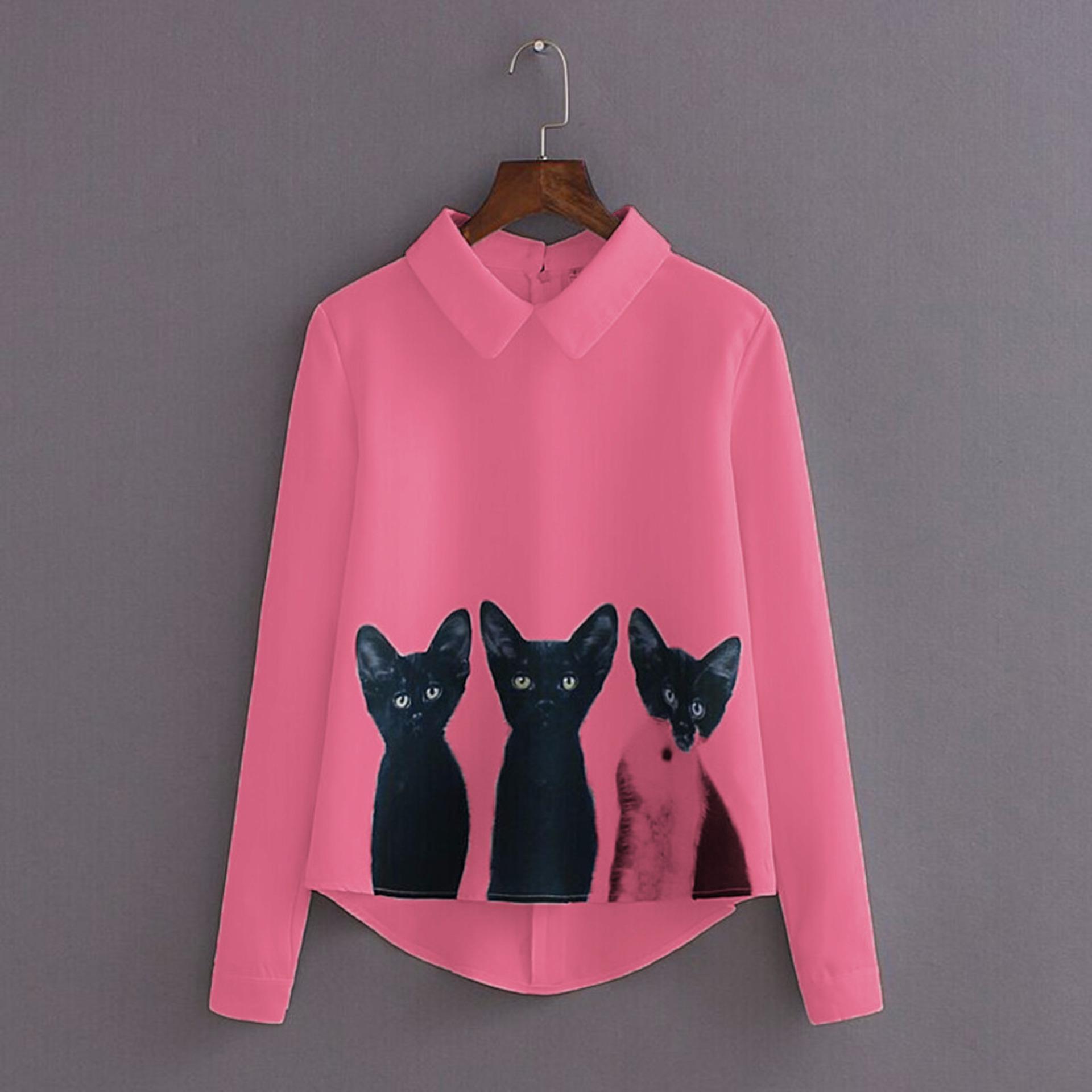 Ayako Fashion Blouse Cat - AY (BW) Ayako Fashion Blouse Cat - AY (BW)