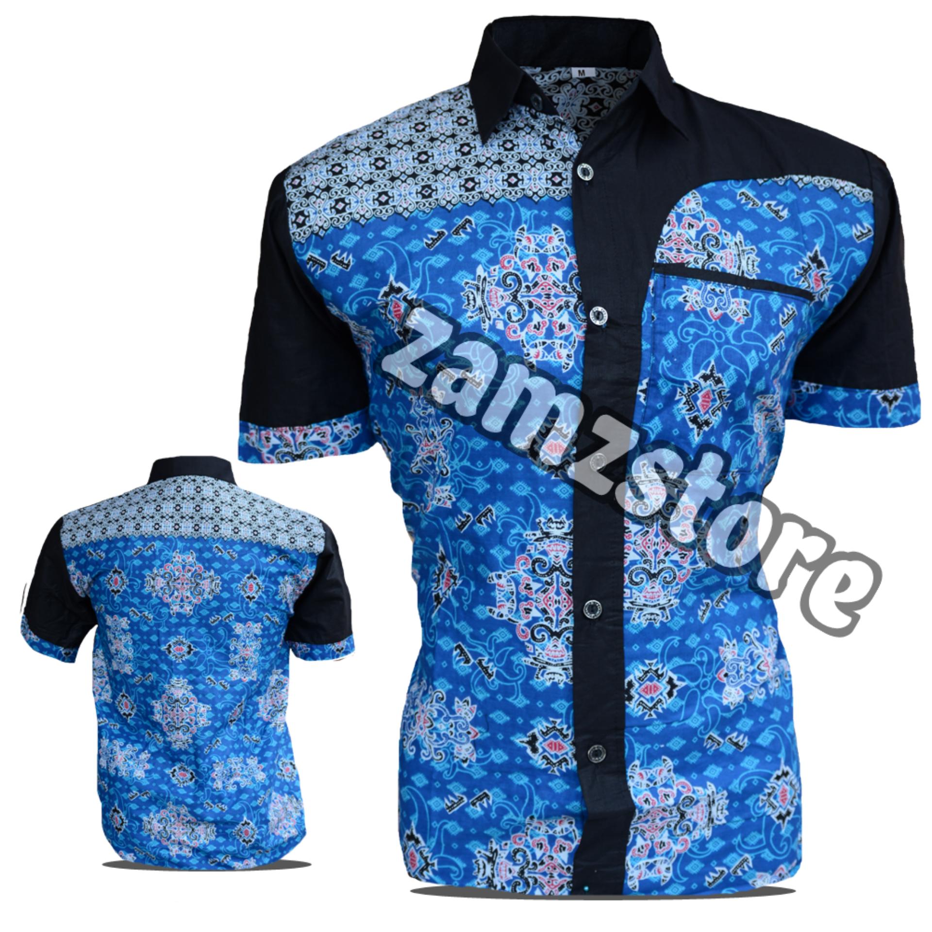  Baju  Batik  Pria Eksklusif Kemeja Lengan Pendek Motif 