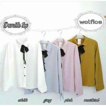 Pencarian Termurah Baju Original Damita Top Wolfis Baju Atasan Wanita Muslim PanjangPakaian Kerja Santai Casual Simple Warna White Daftar Harga
