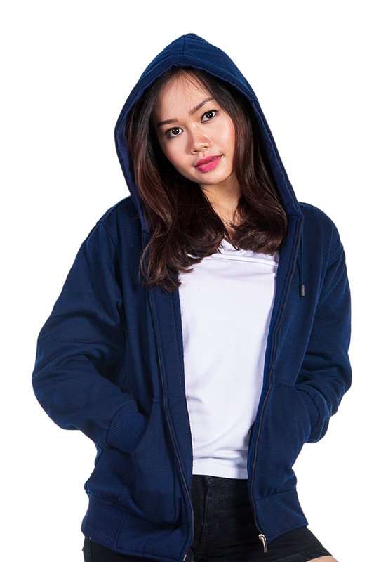 Bajukitaindonesia Jaket Hoodie  Zipper Polos NAVY BLUE - Pria dan Wanita
