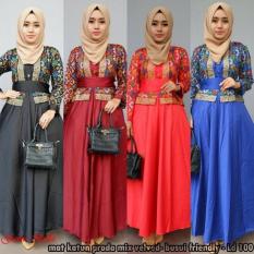 batik gamis muslim/batik katun prada mix velved/ gamis wanita Bella