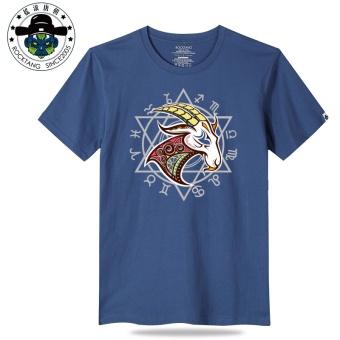 Gambar Batu Dinasti Tang beberapa t shirt (Capricorn biru tua model laki laki)