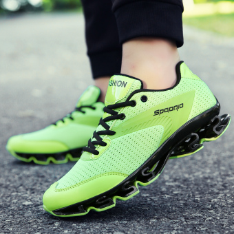Beli Bernapas peninggi pria sepatu lari sepatu sneaker (S7720R hijau) Terpercaya