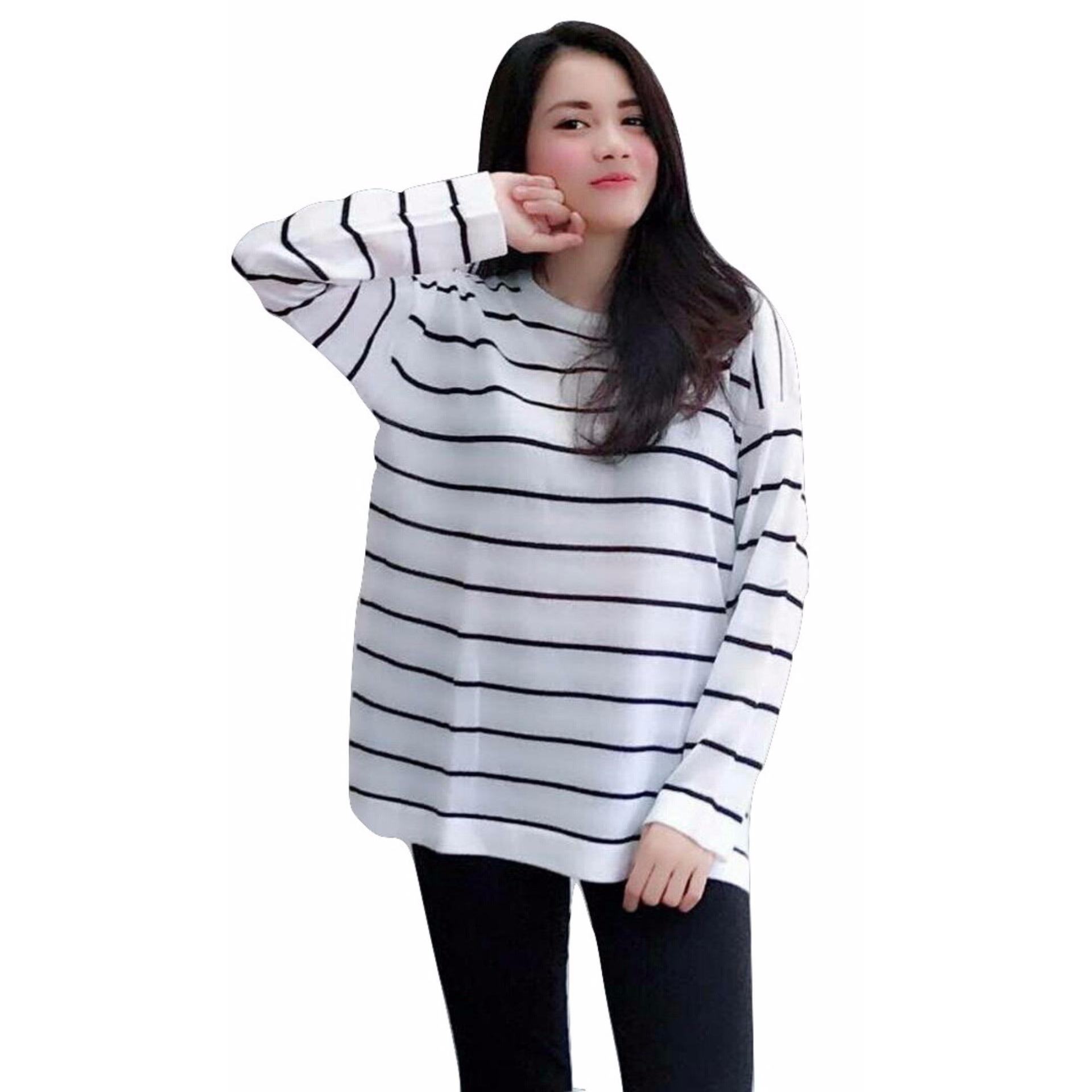 Blouse Sweater Rajut - Ziya Blaster -  Rajut Halus - Putih