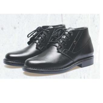 Gambar Bsm Soga Sepatu Formal Pantofel Boots Kulit Asli PDH PDL KerjaKantor Pria BPA220   Boots Formal Leather   Hitam